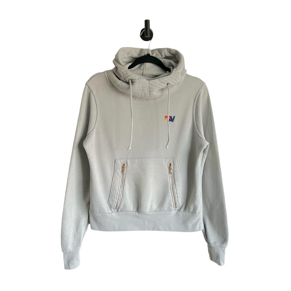 Aviator Nation Tops - Aviator Nation Ninja Hoodie Light Grey Womens XS